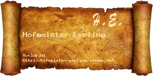 Hofmeister Evelina névjegykártya